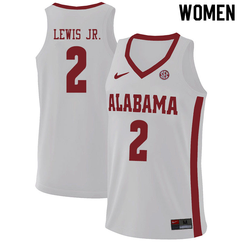 Women #2 Kira Lewis Jr. Alabama Crimson Tide College Basketball Jerseys Sale-White